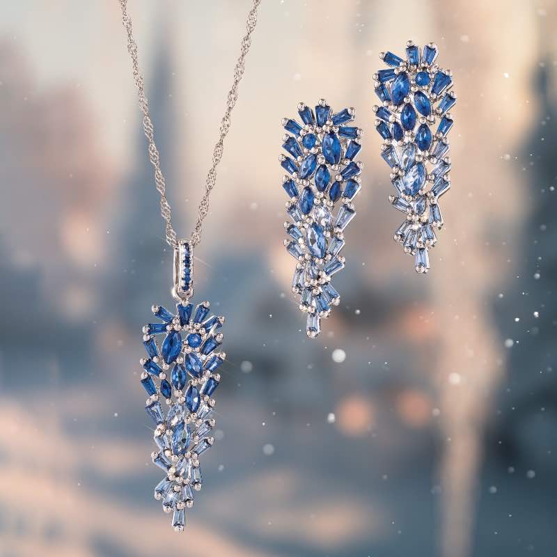 Icicle Spinel Pendant, Chain and Earrings